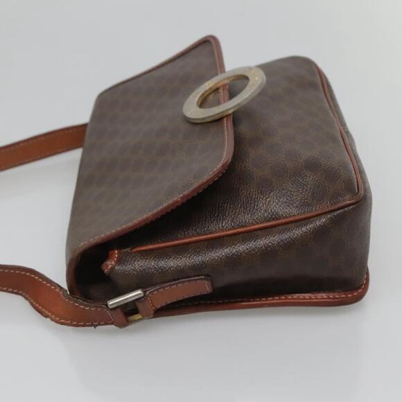 CELINE Macadam Canvas Shoulder Bag Pvc Leather Brown - Picture 5 of 12